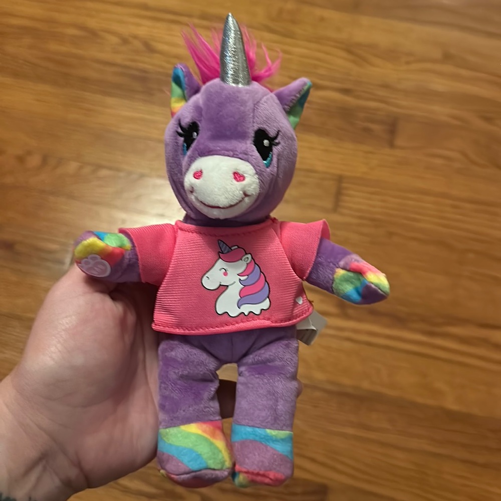 Build a bear mini purple unicorn plush 8.5 inch